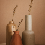 minimalist ceramic vase decor with dried flowers neutral home aesthetic