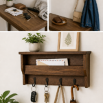 entryway key holder decor wall organizer with shelf