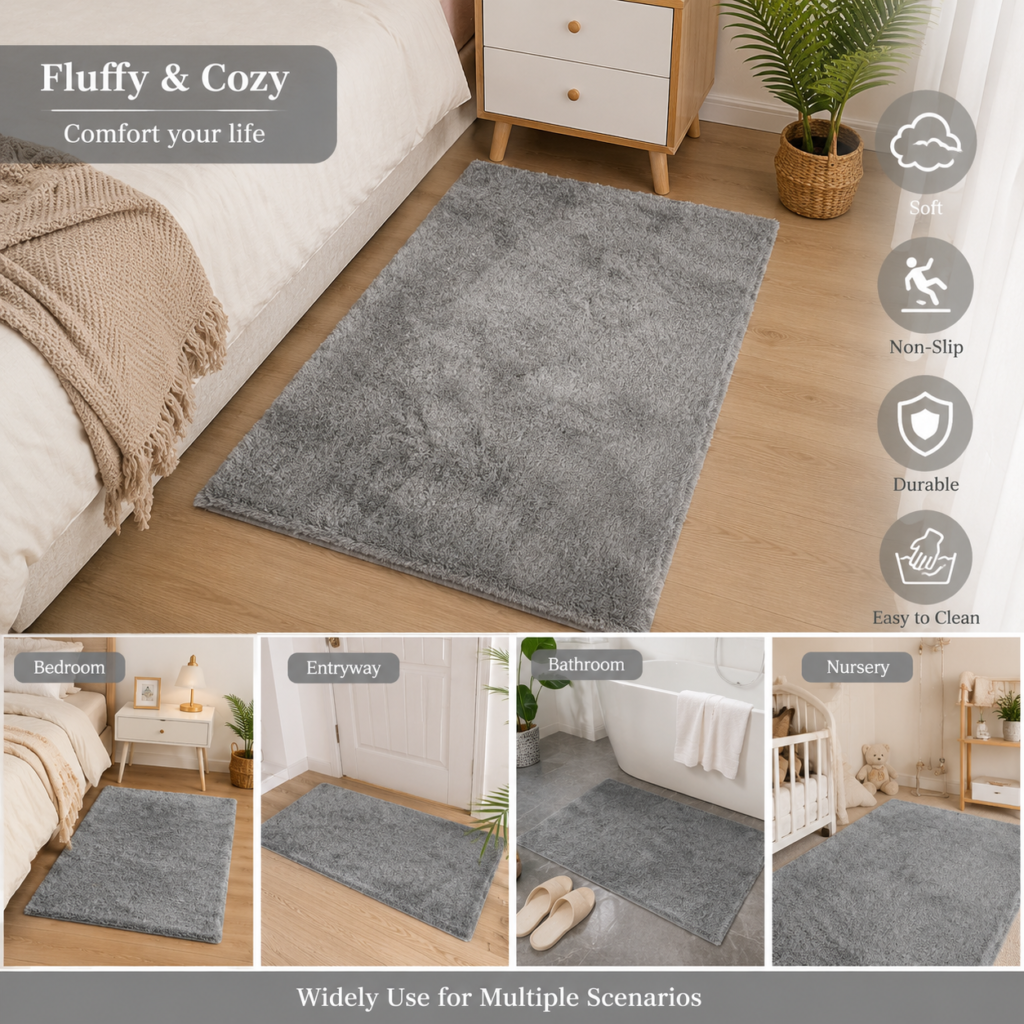 Cozy Small Fluffy Rug Decor Idea