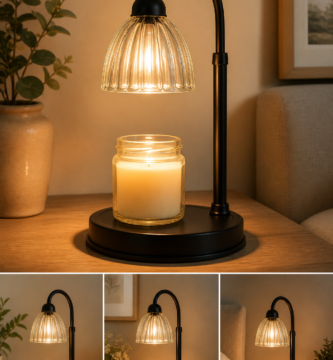 aesthetic home decor with cozy ambient lighting and candle warmer lamp