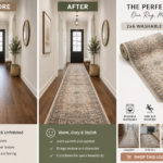 hallway decor with runner rug before and after transformation