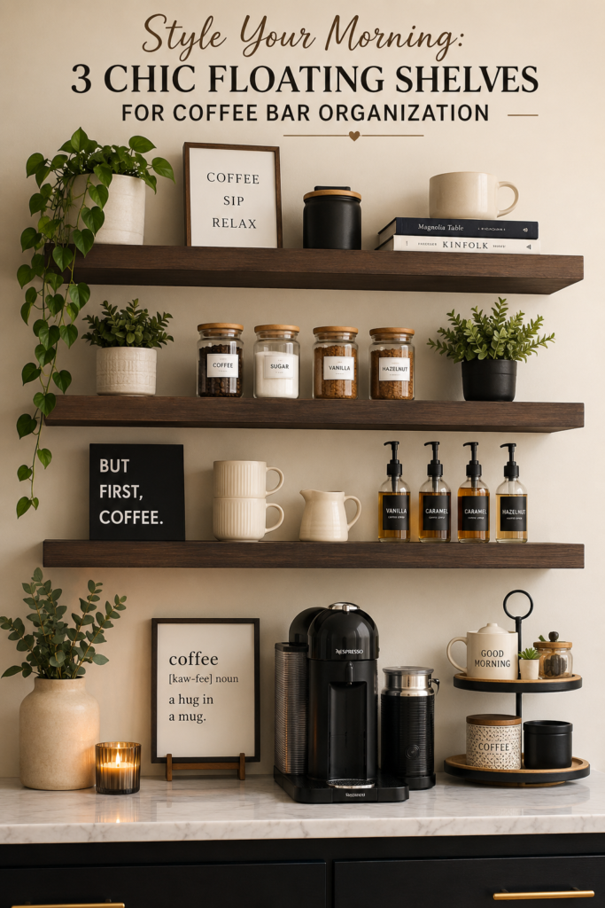 Floating Shelves for Coffee Bar